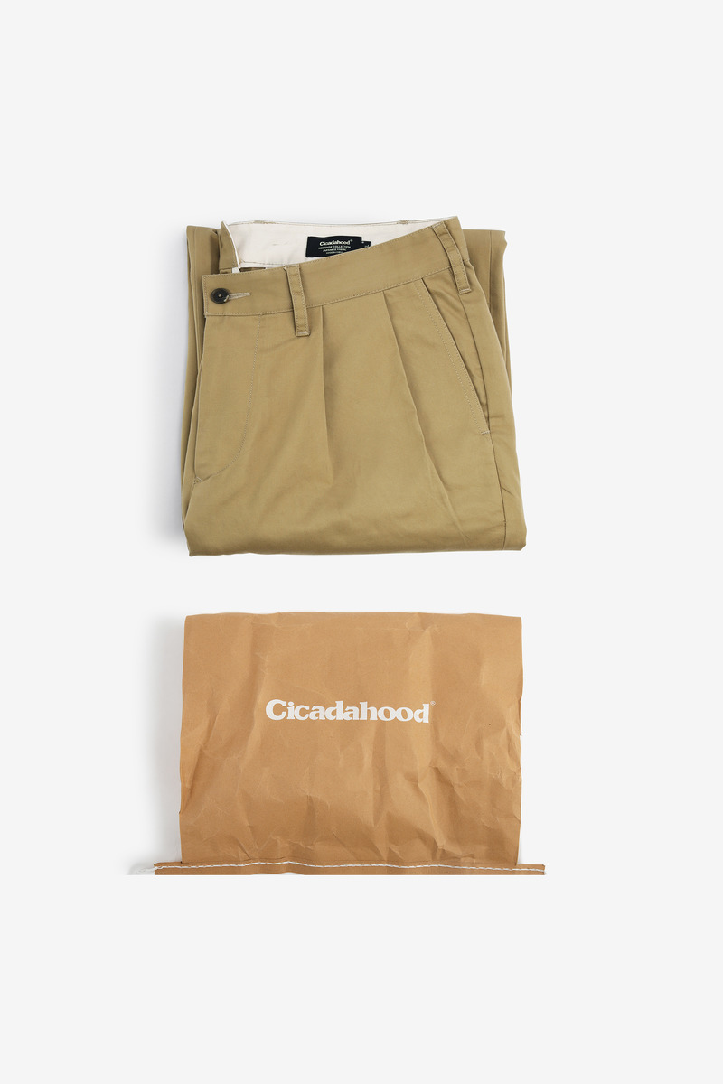 Japanese cotton twill 2 tuck French military chino trousers, unisex-3
