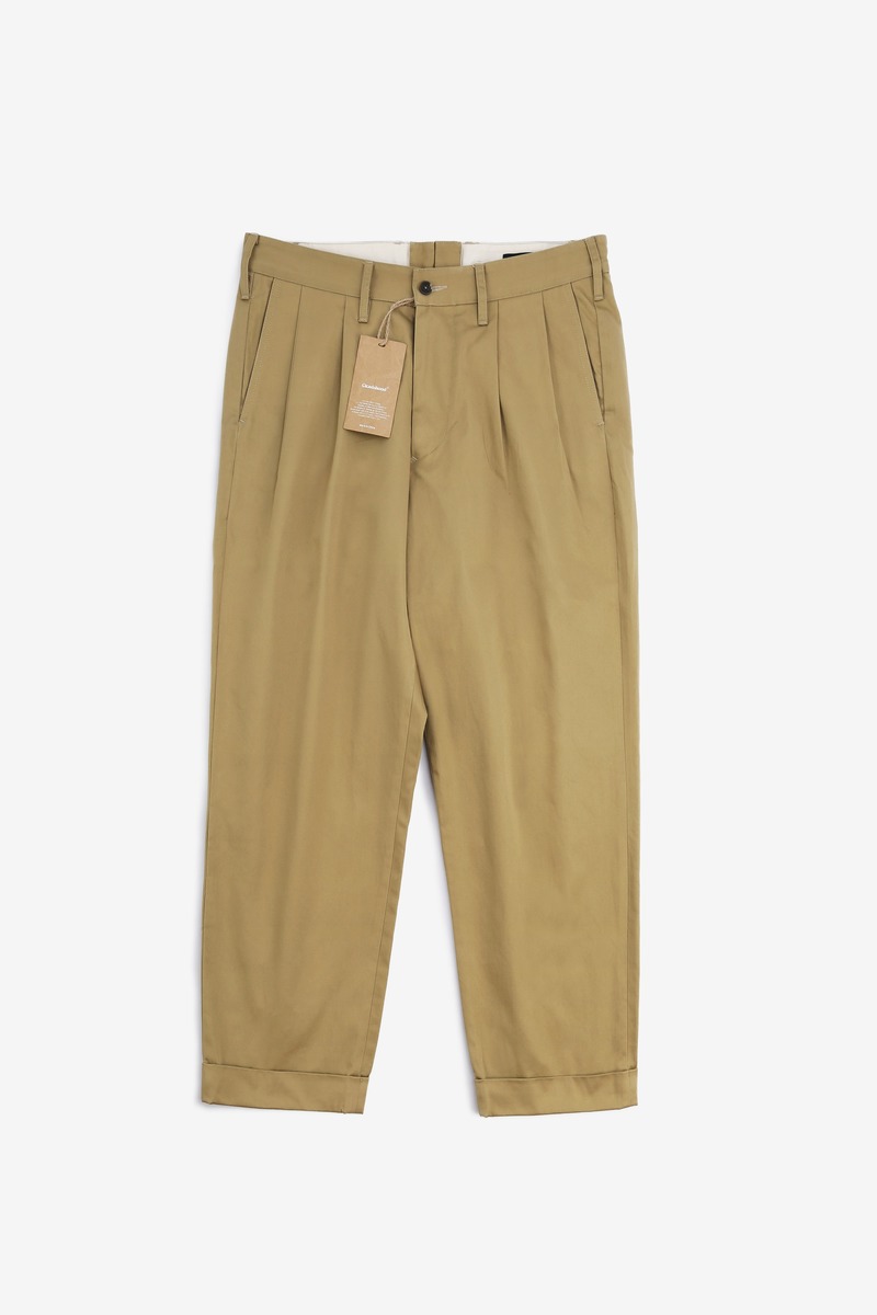 Japanese cotton twill 2 tuck French military chino trousers, unisex-5