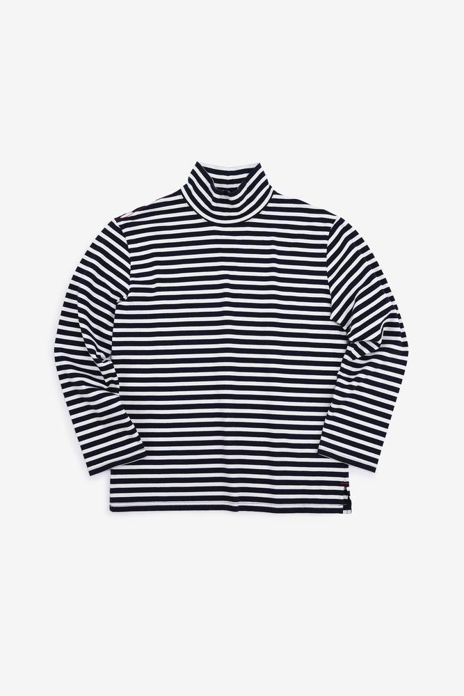 Navy Striped Turtleneck T-shirt, unisex