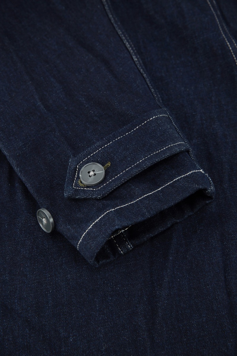 U.S. Navy Raw Denim Bal Collar Coat, unisex-4