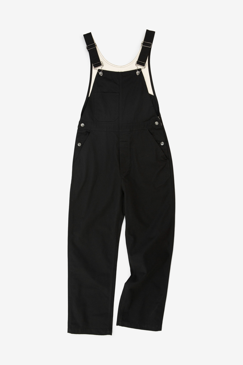 Japanese Workwear Herringbone Twill overalls(black)-2