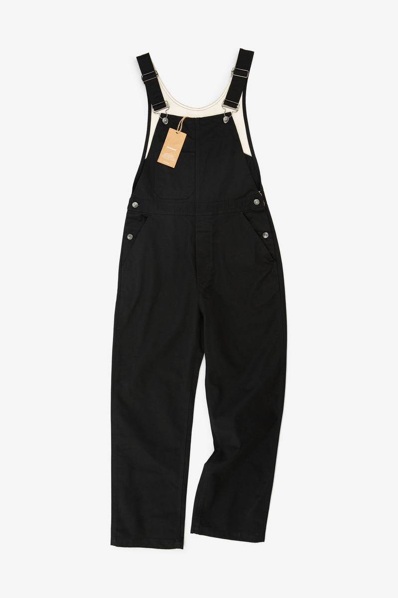 Japanese Workwear Herringbone Twill overalls(black)-5