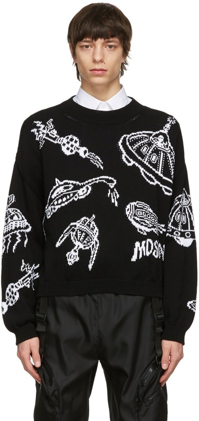 黑色 Double Question Mark 套头衫