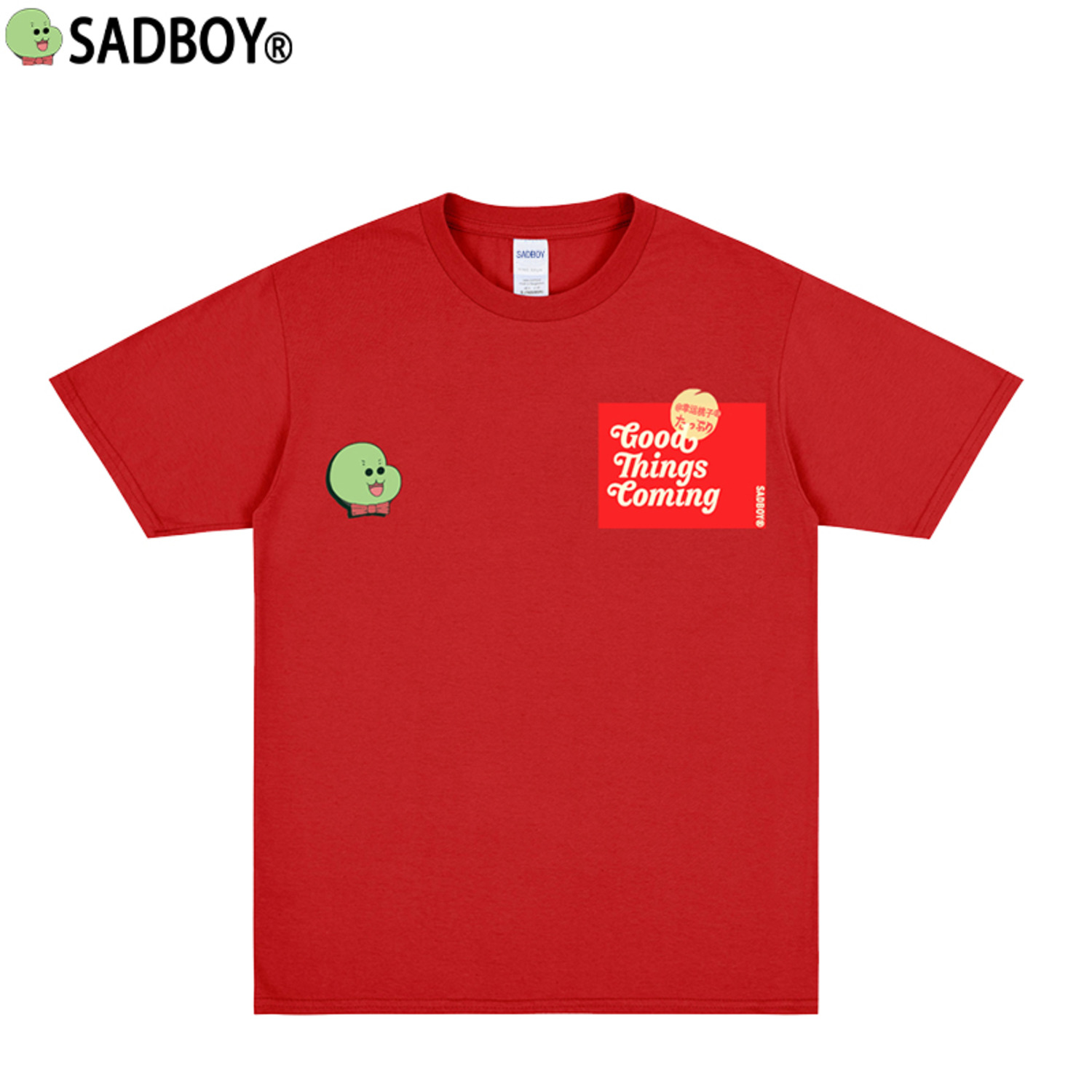 SadBoy 悲伤男孩二蛋联名印花个性休闲潮外贸出口纯棉短袖男女T恤-4