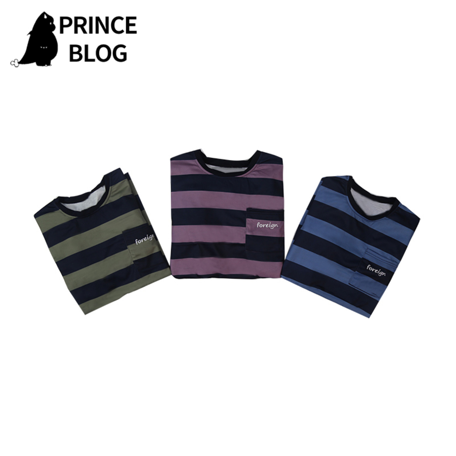 PrinceBlog假两件卫衣男潮流宽松版圆领韩版条纹长袖外套休闲上衣-4
