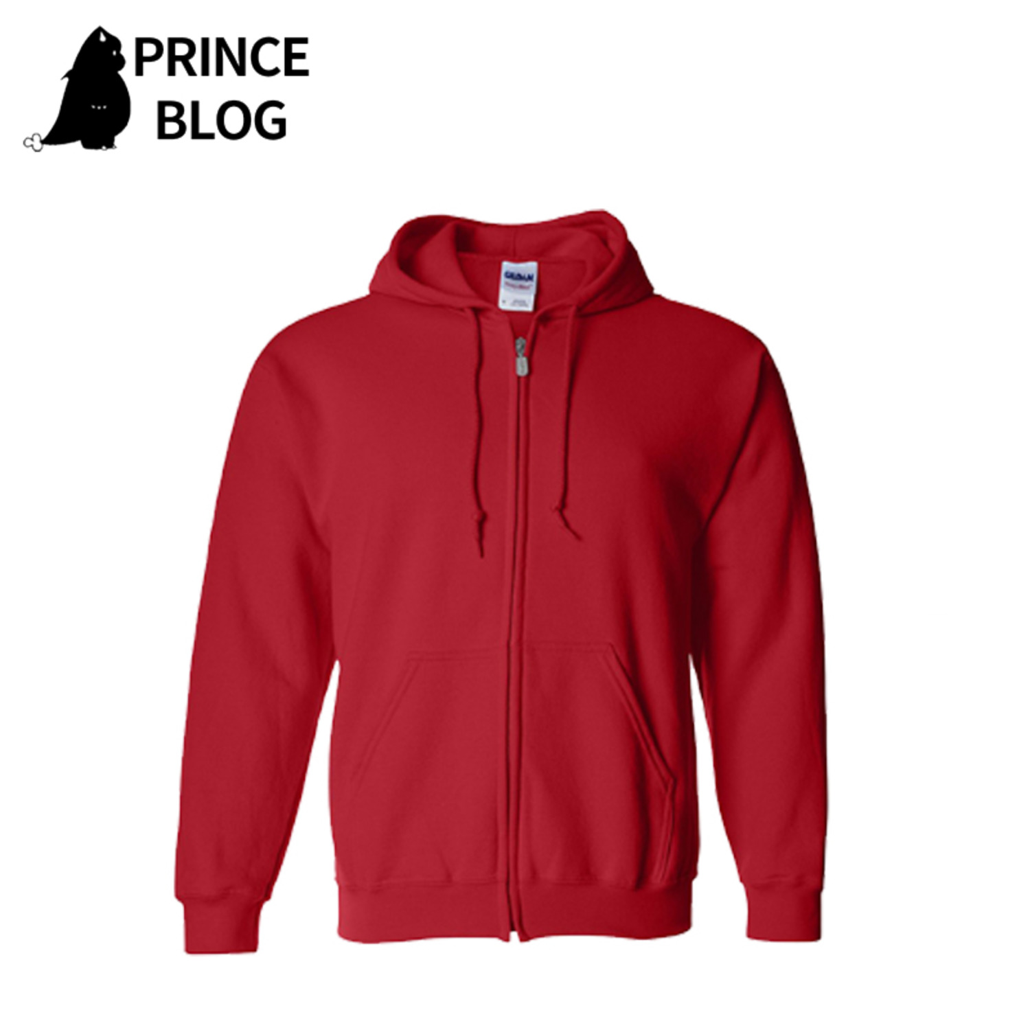 PrinceBlog童话镇纯色连帽加绒百搭欧美潮流INS休闲个性拉链卫衣-5