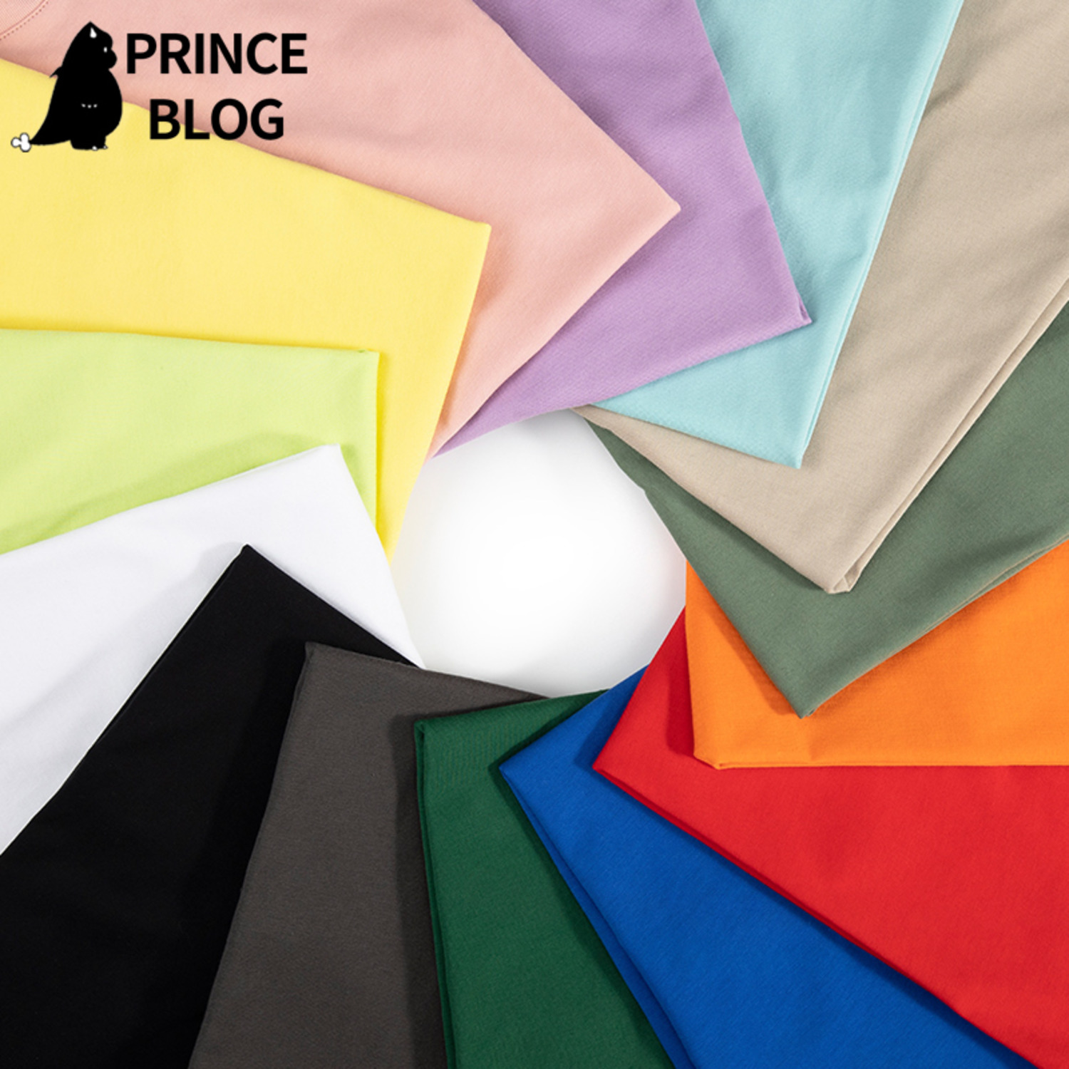 PrinceBlog2021春夏 新款杜邦领口纯棉升级短袖潮纯色男女plusT恤-2
