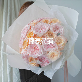 棉花糖--厄瓜多尔微光荔枝玫瑰花束