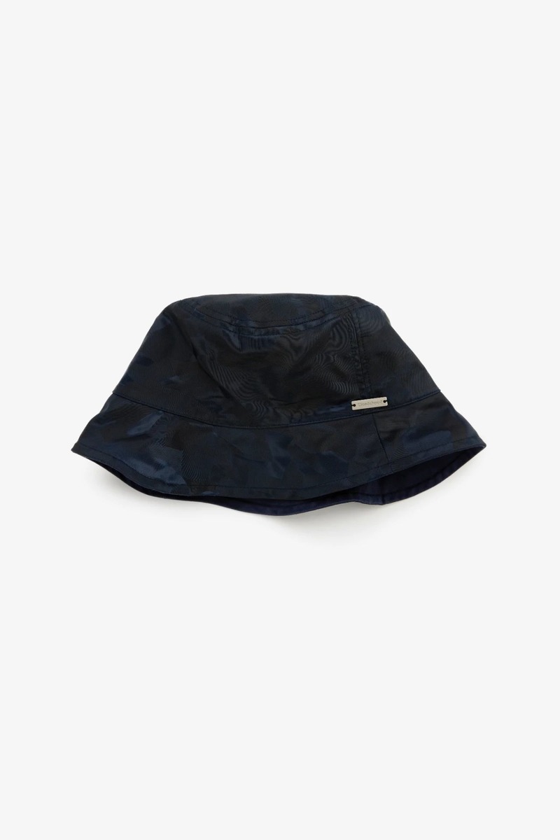 Geometric camo double-sided bucket hat, unisex(navy)-3