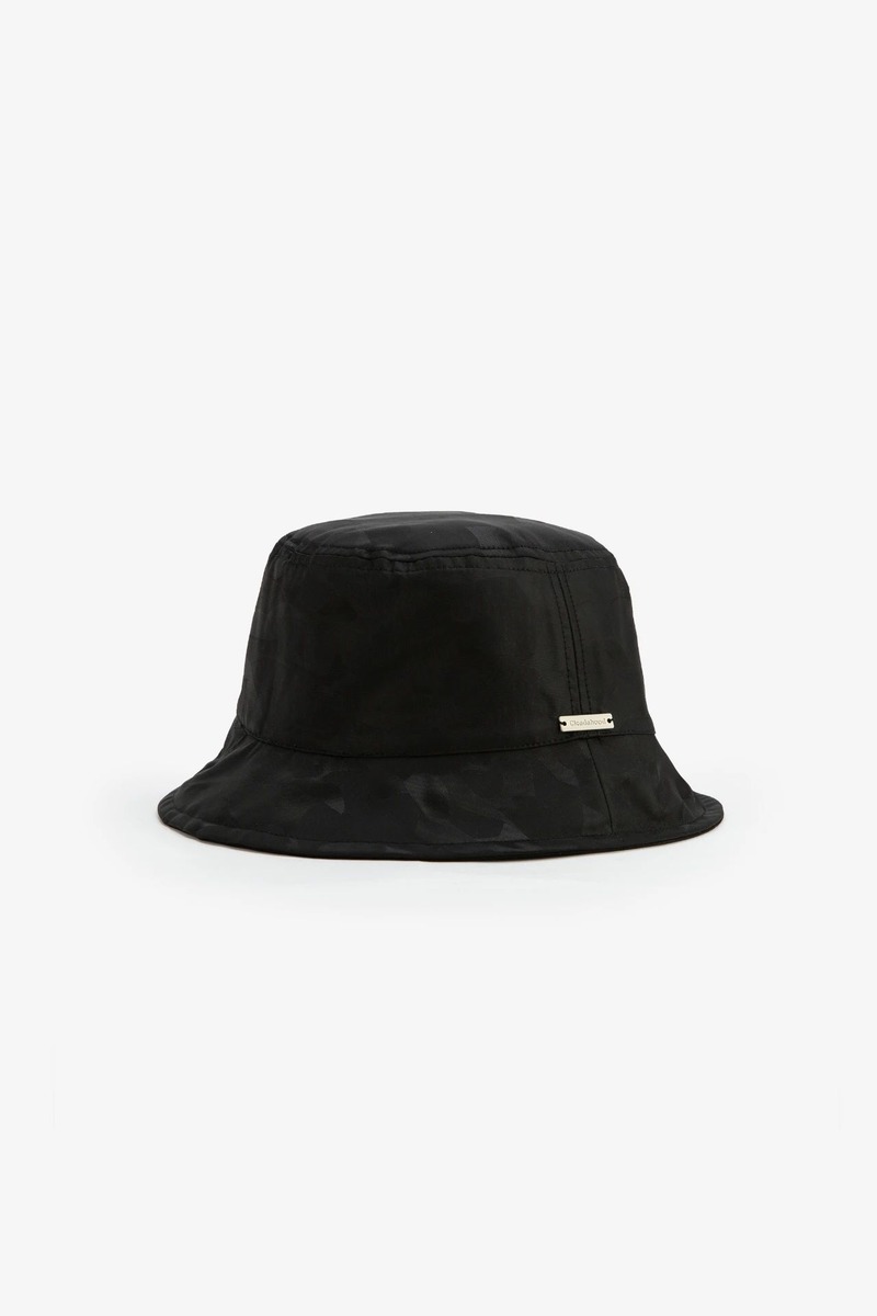 Geometric camo double-sided bucket hat, unisex(black)