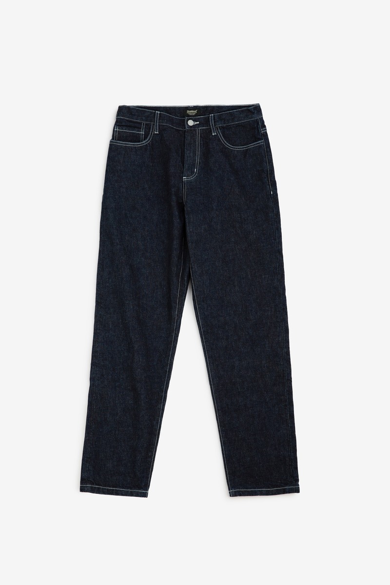 13.5OZ Kojima Raw Denim Normcore Loose Tapered Fit Jeans, Unisex