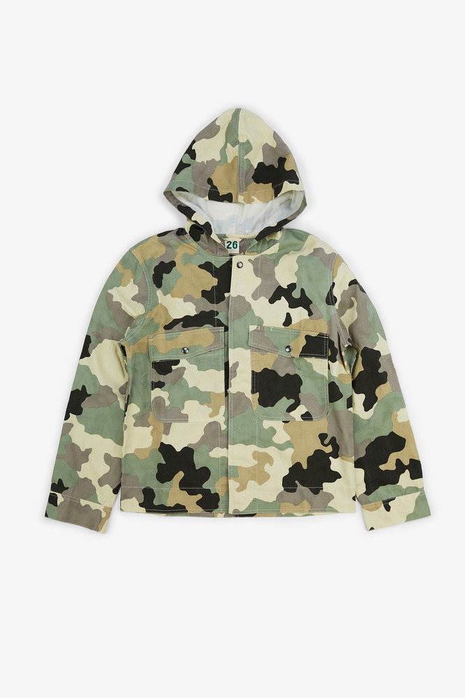 French Woodland Camo Military loose hooded jacket, Unisex