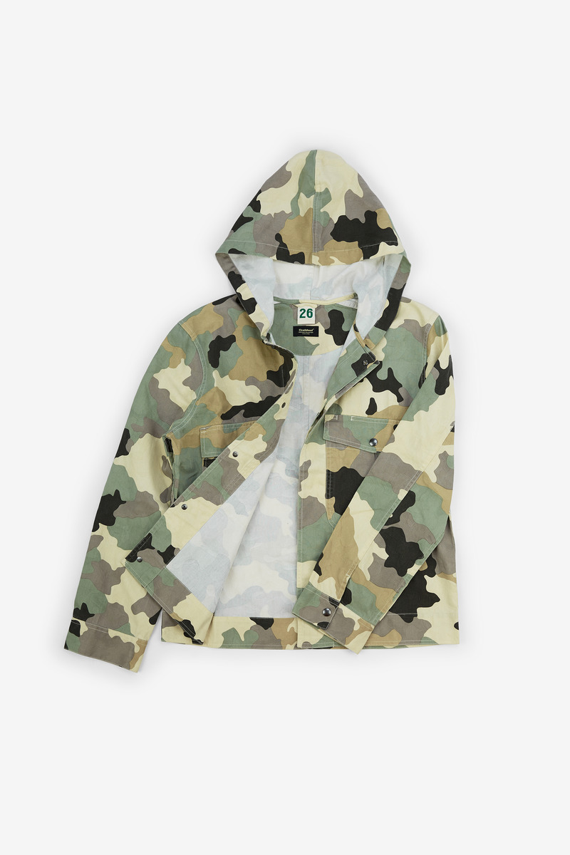 French Woodland Camo Military loose hooded jacket, Unisex-4