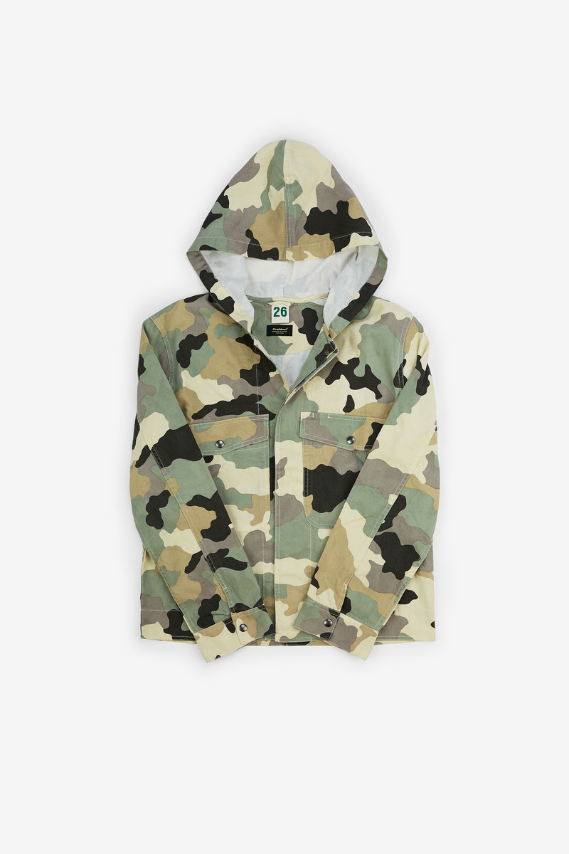 French Woodland Camo Military loose hooded jacket, Unisex-3