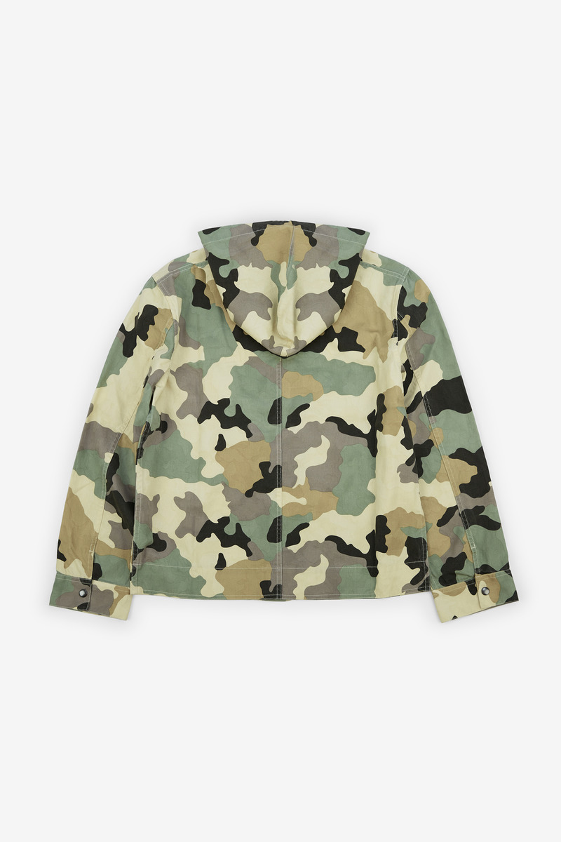 French Woodland Camo Military loose hooded jacket, Unisex-5