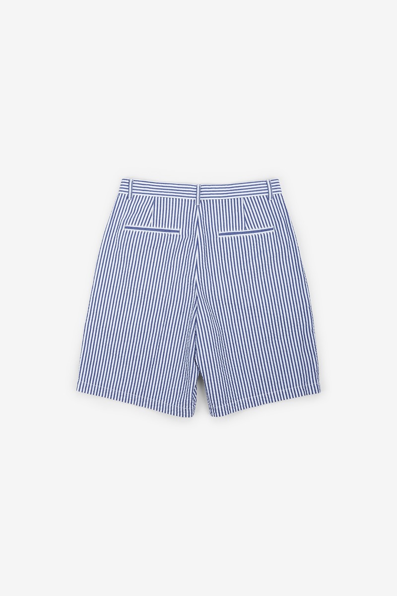 IVY Seersucker Striped Bermuda Shorts, Unisex-3