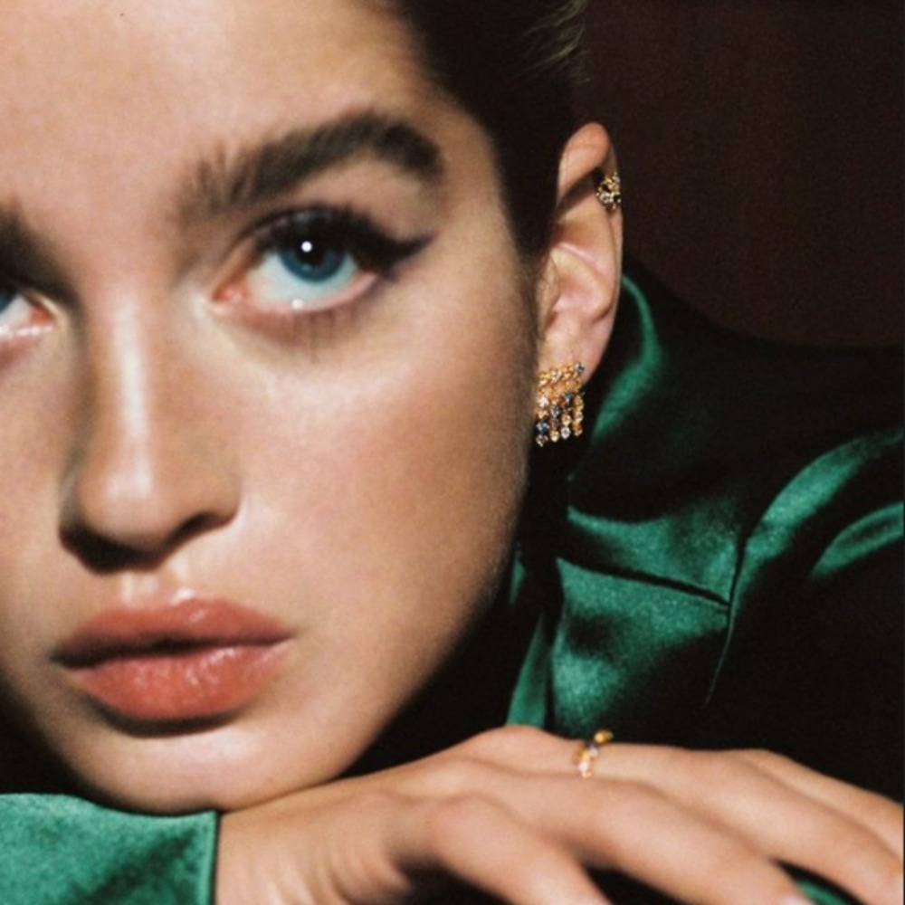 西班牙Pd Paola彩色镶钻天然锆石耳环 18K金 女神节日礼物 Willow