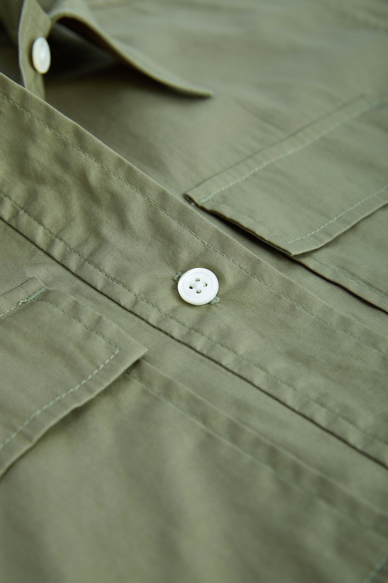 Japanese Cotton Cloth Military Mid-sleeve Pullover Shirt,Unisex-2