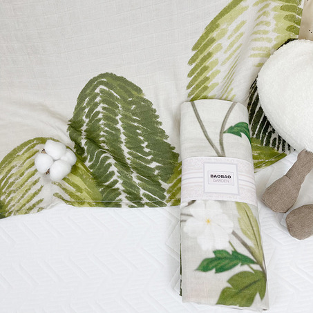 Baby Green Muslin Swaddle Blanket-3