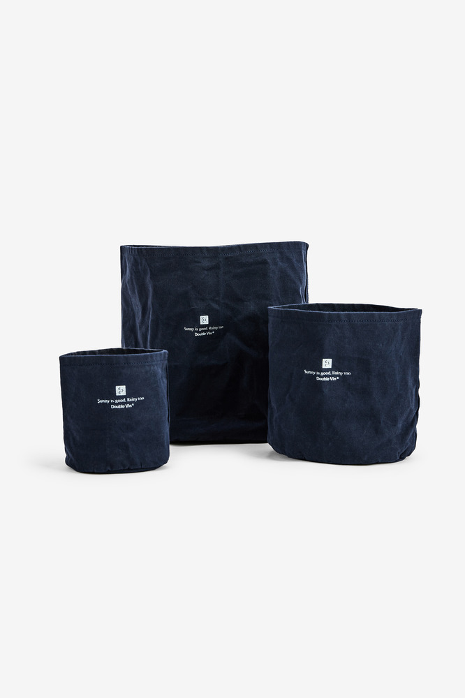 Okayama Waxed Canvas Outdoor Waterproof Flowerpot Bagging, Storage Bag/Navy blue