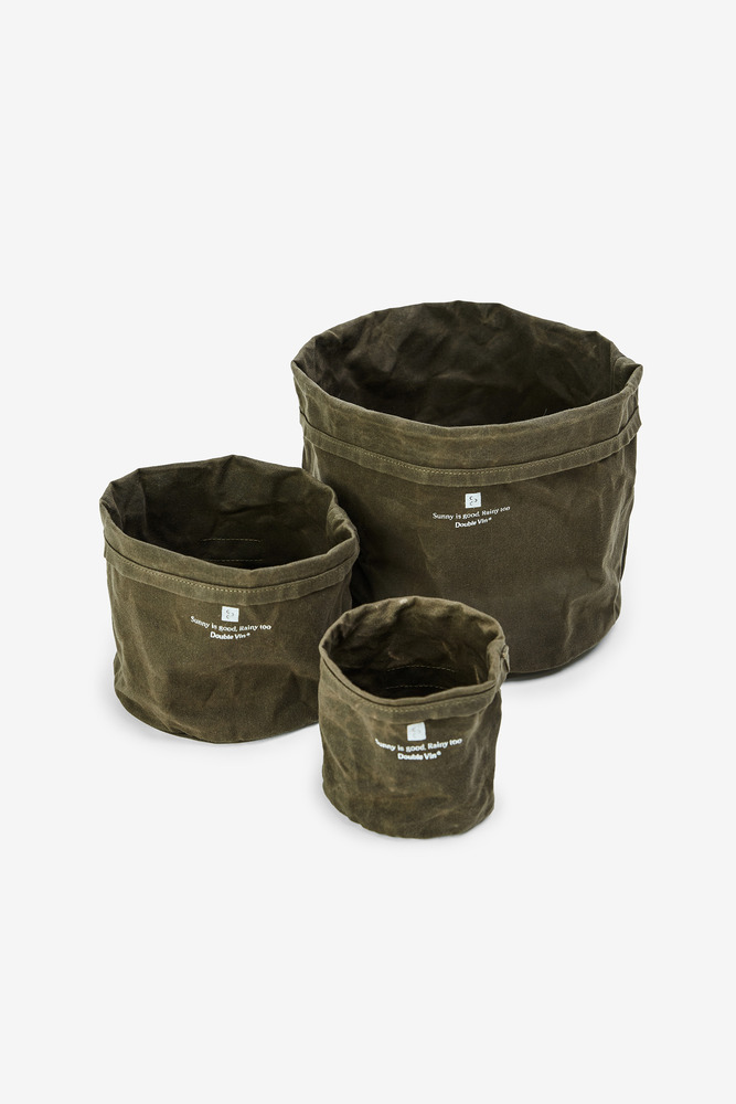 Okayama Waxed Canvas Outdoor Waterproof Flowerpot Bagging, Storage Bag/Olive green