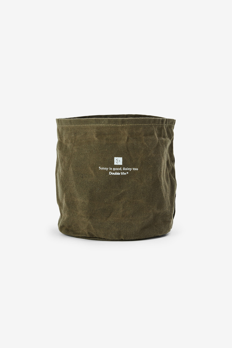Okayama Waxed Canvas Outdoor Waterproof Flowerpot Bagging, Storage Bag/Olive green-3