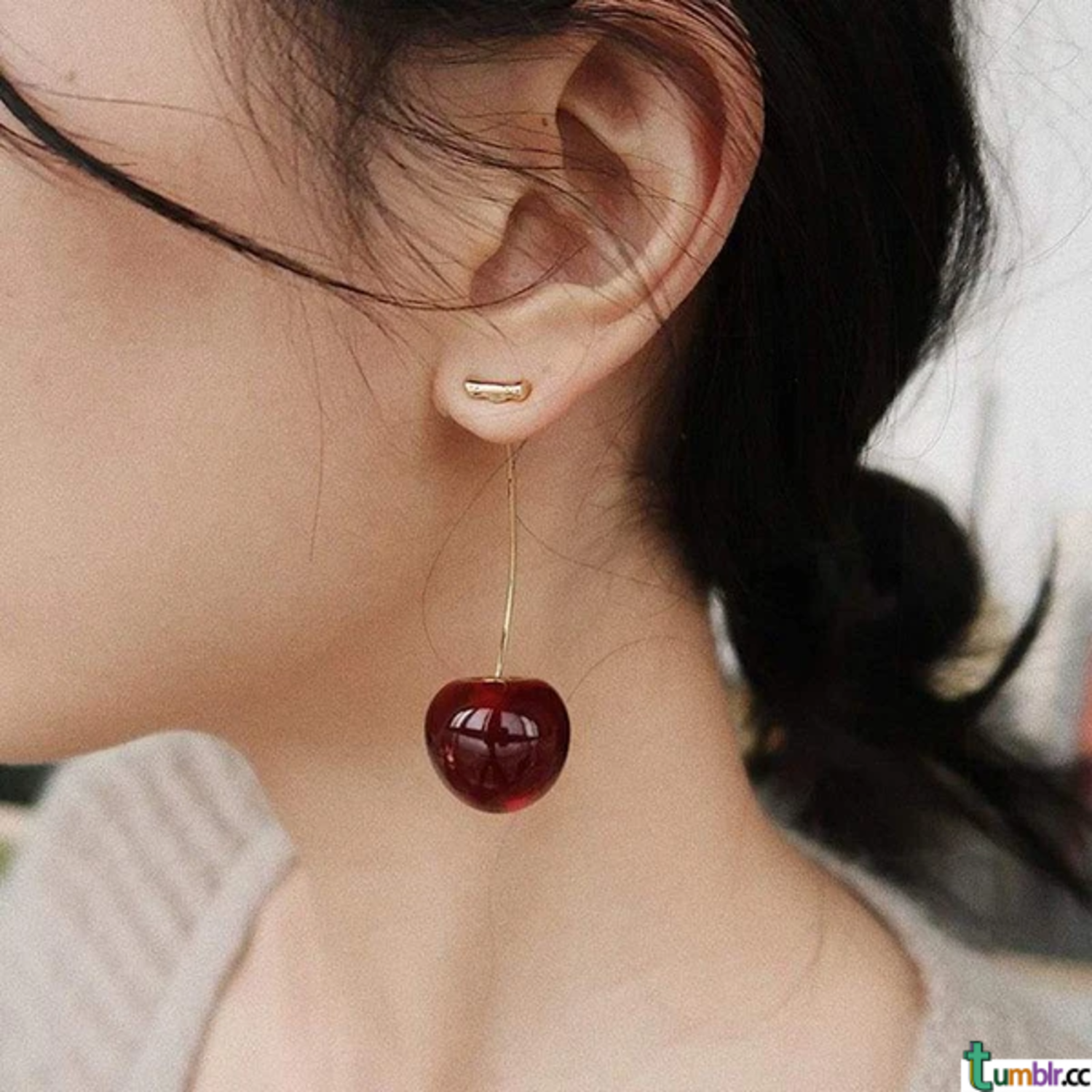 Realistic Cherry Earrings 樱桃耳坠-2