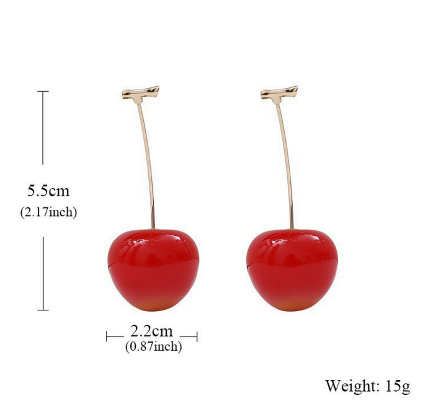 Realistic Cherry Earrings 樱桃耳坠-4