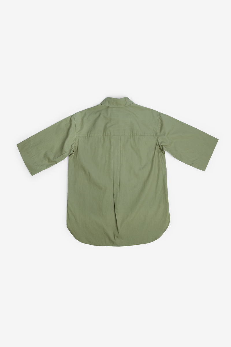 Japanese Cotton Cloth Military Mid-sleeve Pullover Shirt,Unisex-5