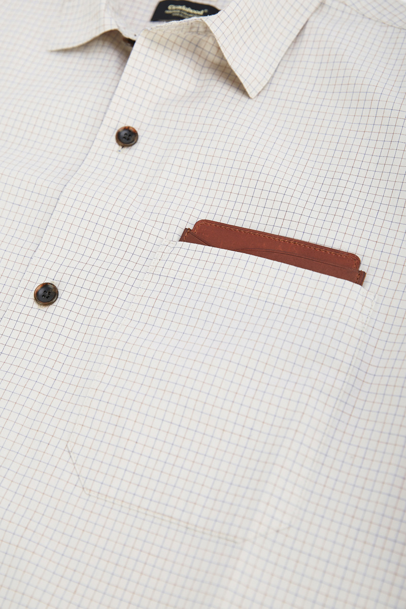 Waxed Cotton Graph-check Shirt, Men-3