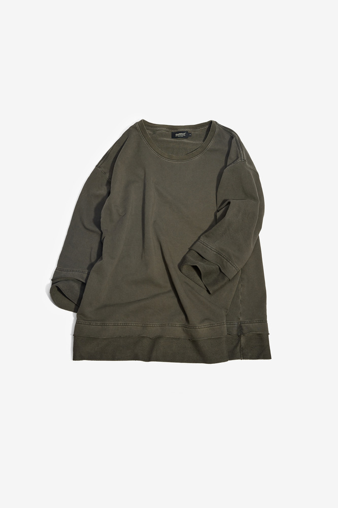 Heritage 3/4 Sleeve Moss Green Sweatshirt, Unisex