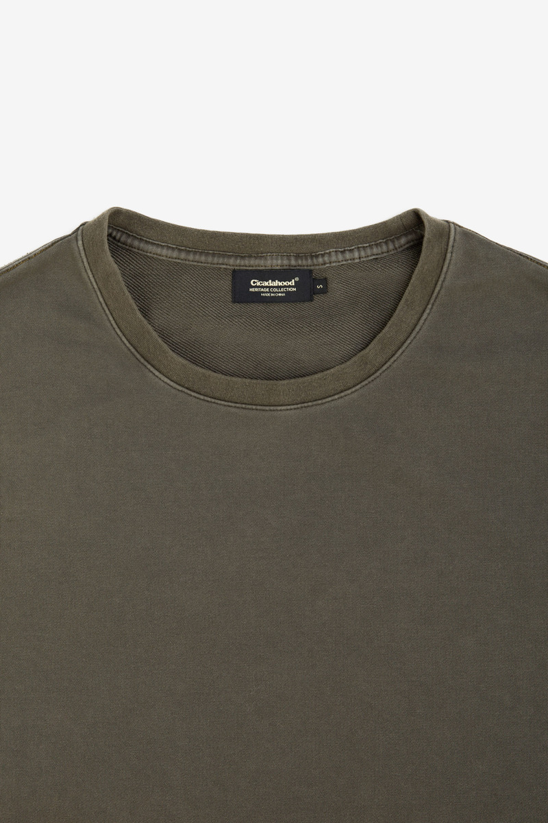 Heritage 3/4 Sleeve Moss Green Sweatshirt, Unisex-2