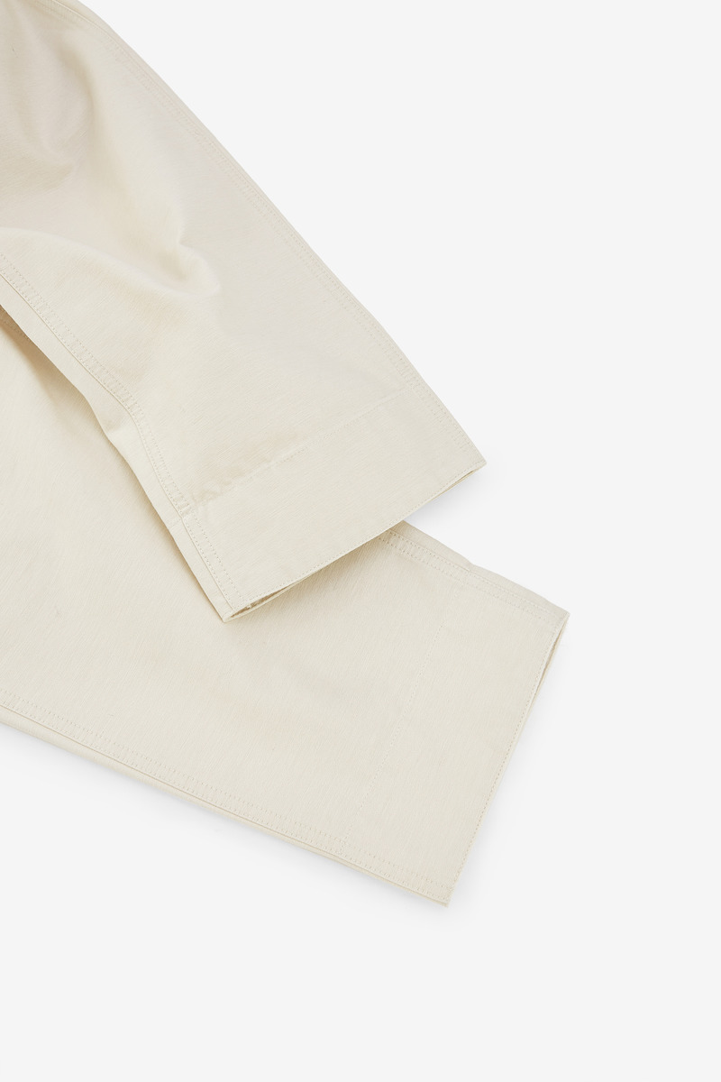 French Cotton Sateen Cuffed Work Trousers, Unisex-4