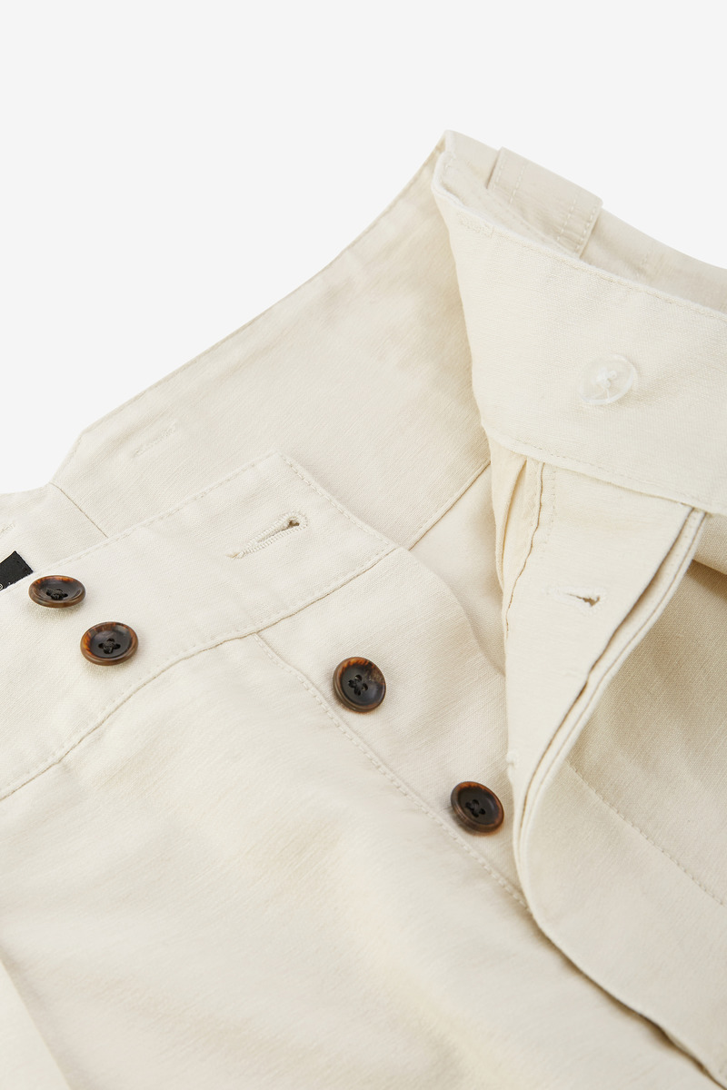 French Cotton Sateen Cuffed Work Trousers, Unisex-2