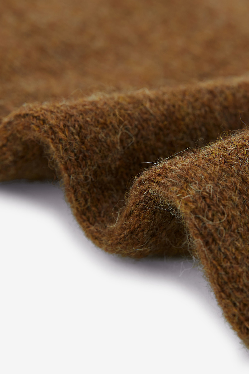 British Shetland Wool Donegal Curl Neck Gansey Sweater,Man-4