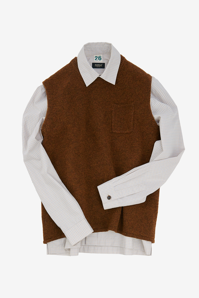 British Shetland Wool Pullover knitted Vest, Unisex(Red Squirrel)-5