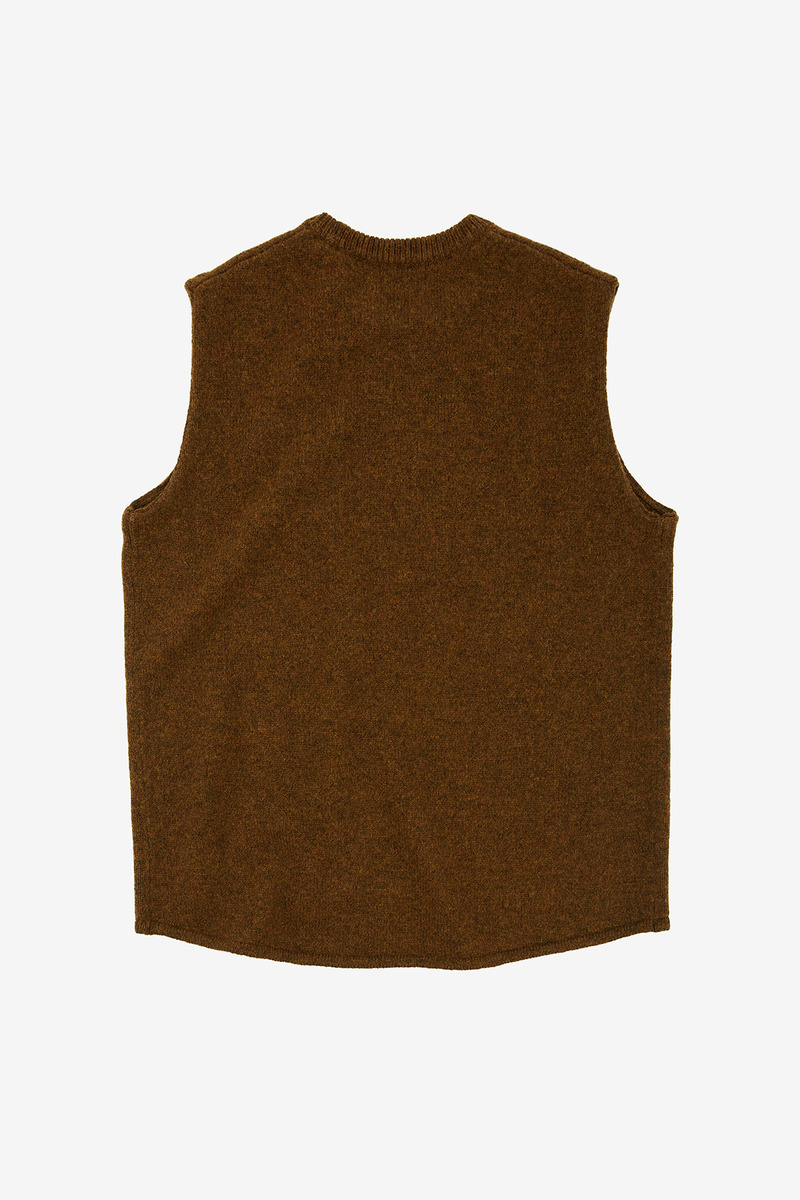 British Shetland Wool Pullover knitted Vest, Unisex(Red Squirrel)-4