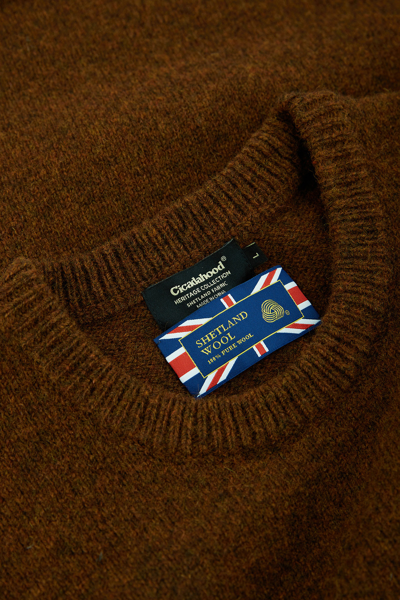 British Shetland Wool Pullover knitted Vest, Unisex(Red Squirrel)-2