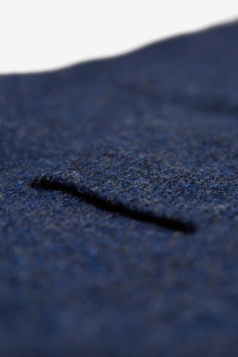 British Shetland Wool Pullover knitted Vest, Unisex(Blue)-4