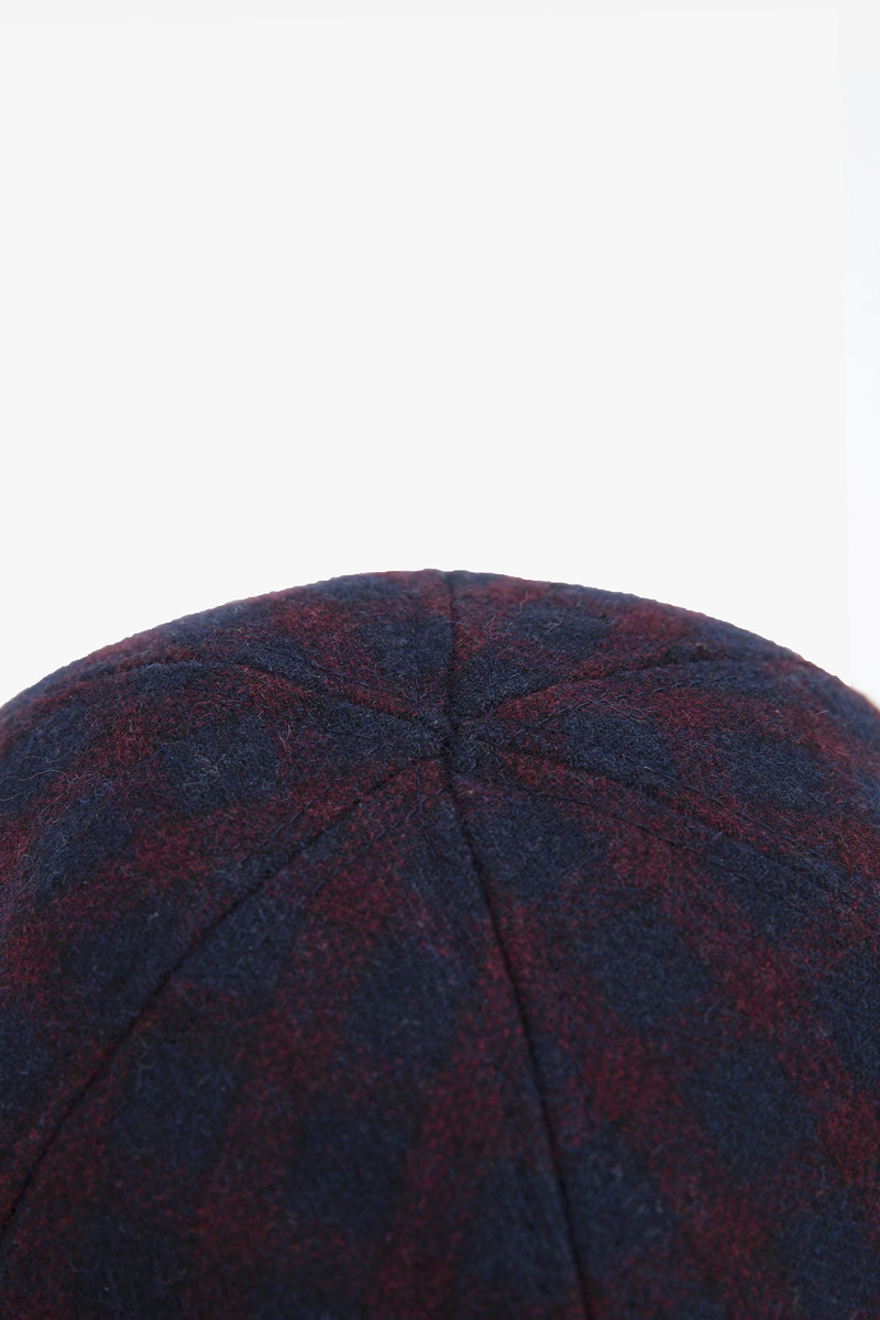 Heritage Ivy Wool Blend Plaid Baseball Cap, unisex(Dark blue plaid)-4