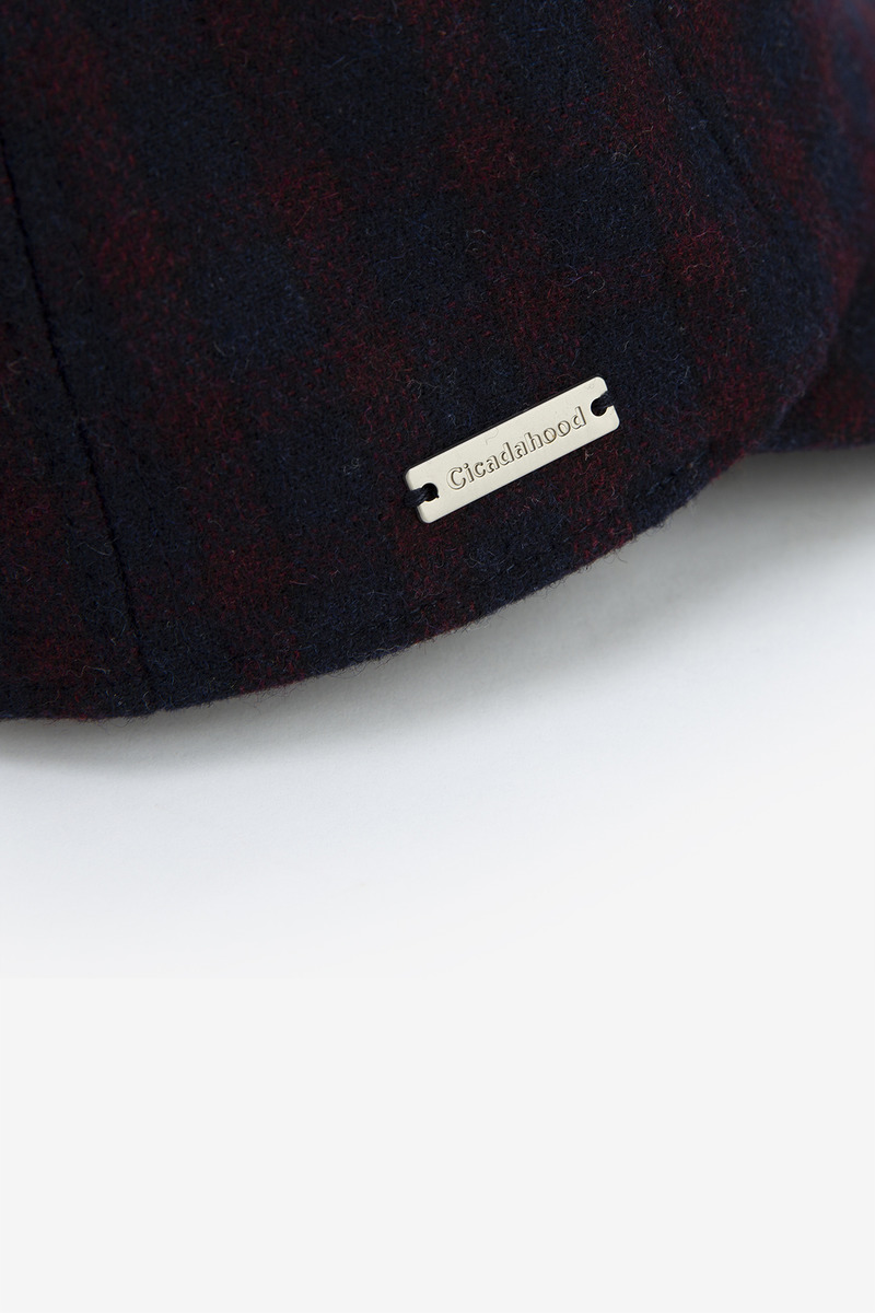Heritage Ivy Wool Blend Plaid Baseball Cap, unisex(Dark blue plaid)-3