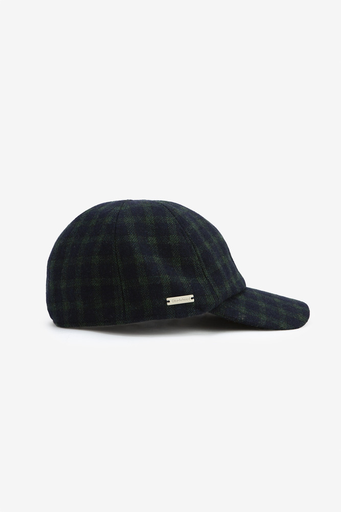 Heritage Ivy Wool Blend Plaid Baseball Cap, unisex（Green plaid）