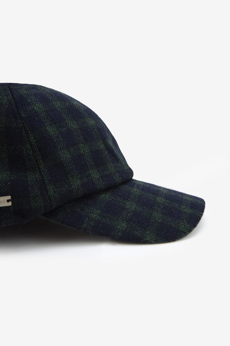 Heritage Ivy Wool Blend Plaid Baseball Cap, unisex(Green plaid)-4