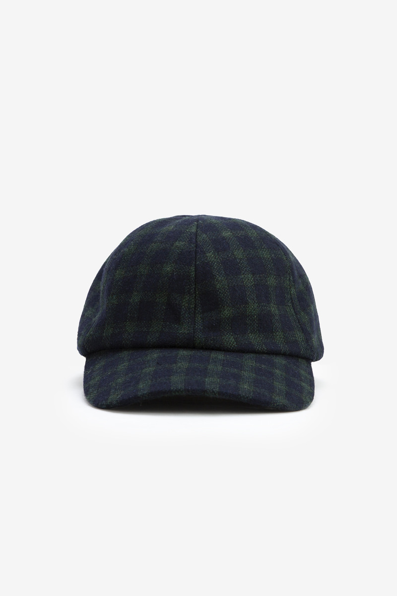 Heritage Ivy Wool Blend Plaid Baseball Cap, unisex(Green plaid)-5