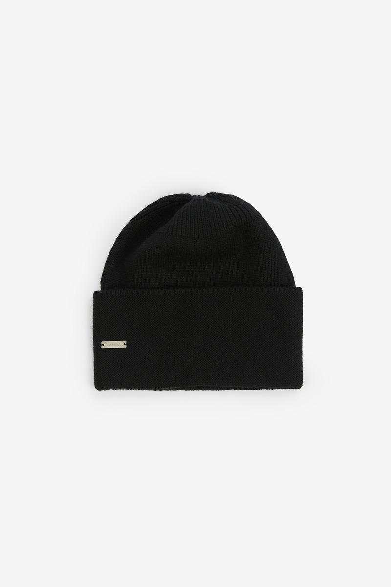 Wool Knit Watch Cap, Unisex(black)