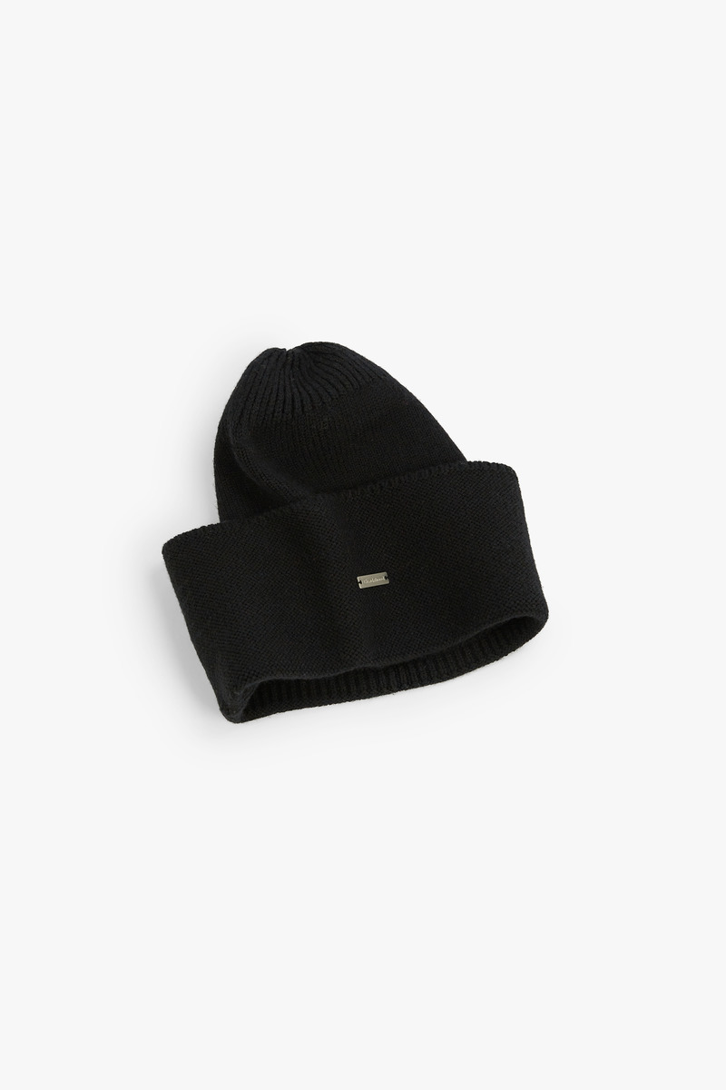 Wool Knit Watch Cap, Unisex(black)-2