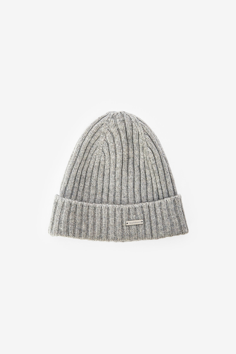 Wool Knit Ribbed Beanie, Unisex(light gray)
