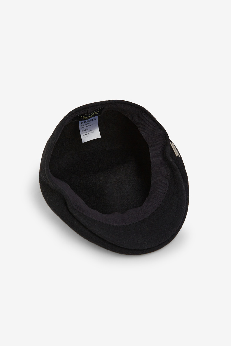 Seamless Wool Duckbill Flat Cap,Unisex(Black)-4