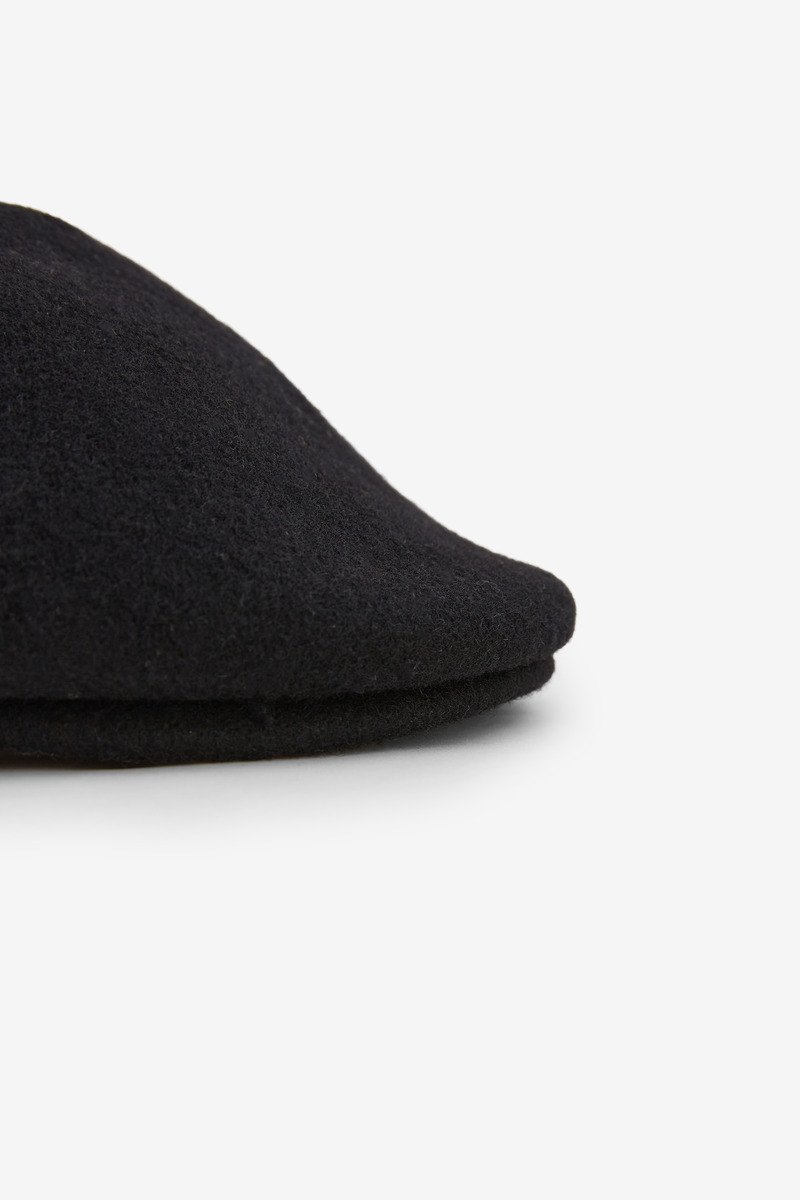 Seamless Wool Duckbill Flat Cap,Unisex(Black)-2