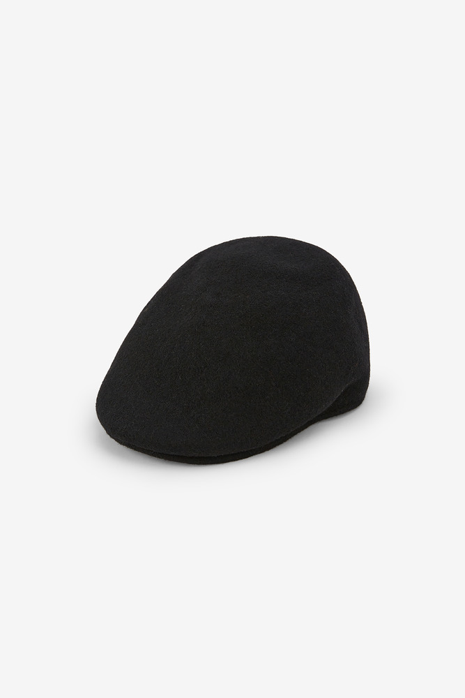 Seamless Wool Duckbill Flat Cap,Unisex（Black）